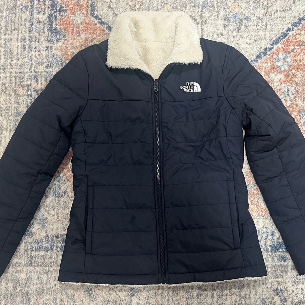 The North Face Navy Jacket with Cream Collar